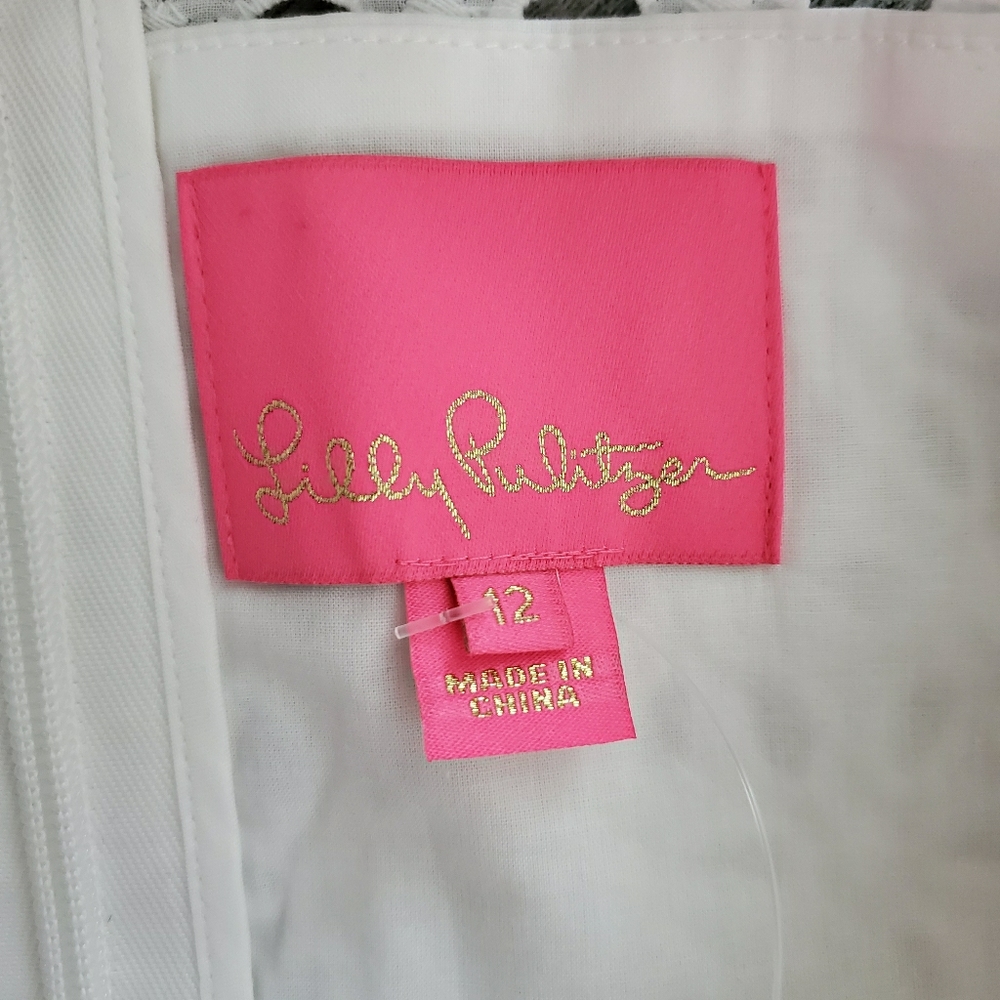 Lilly Pulitzer Blue Striped Shift Dress 12 - Picture 6 of 7
